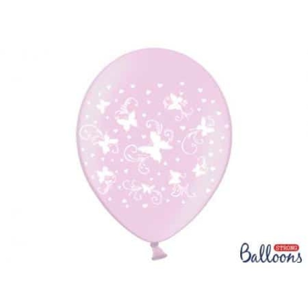 Balón motýle ružové, 30cm, 1ks