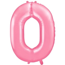 Fóliový balón číslo 0, bledoružový, 86cm
