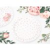 Papierové taniere biele z ružovo zlatými bodkami, 18cm, 6ks