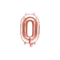 Fóliový balón číslo 0, ružovo zlatý, 35cm