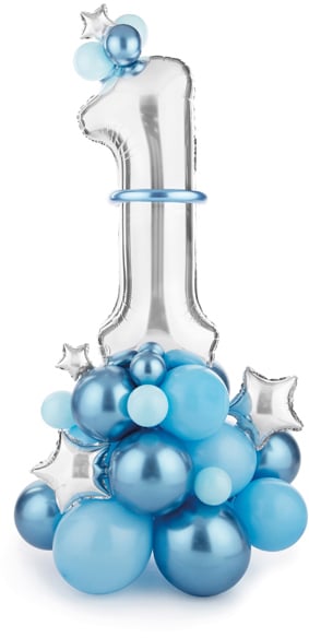 Balónová dekorácia 1. narodeniny modré, 90x140cm